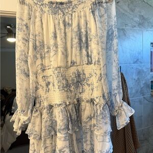 Vici Blue and White Mini Dress